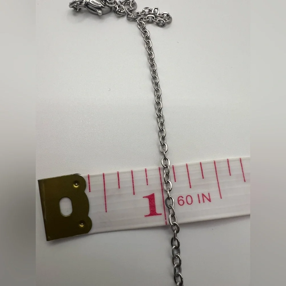 Silver Chain with silver Cross Pendant, Stainless steel